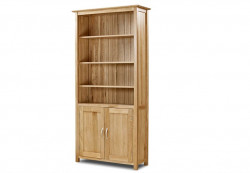 Cambridge Solid Oak Bookcase With Cupboard
