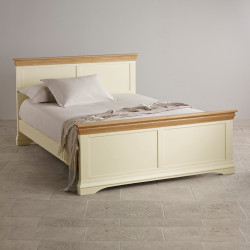 French Cottage Natural Oak and Painted Super King-Size Bed