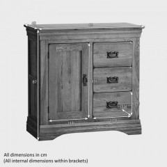 French Rustic Solid Oak Storage Cabinet
