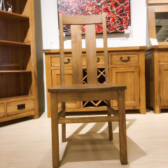 Chamfer Rastic Solid OAK Dining Chair Oak Pad