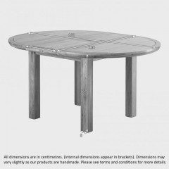 Chamfer Natural Solid Oak 1.1M Round Extending Dining Table