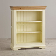 French Cottage Natural Oak and Painted Small Bookcase